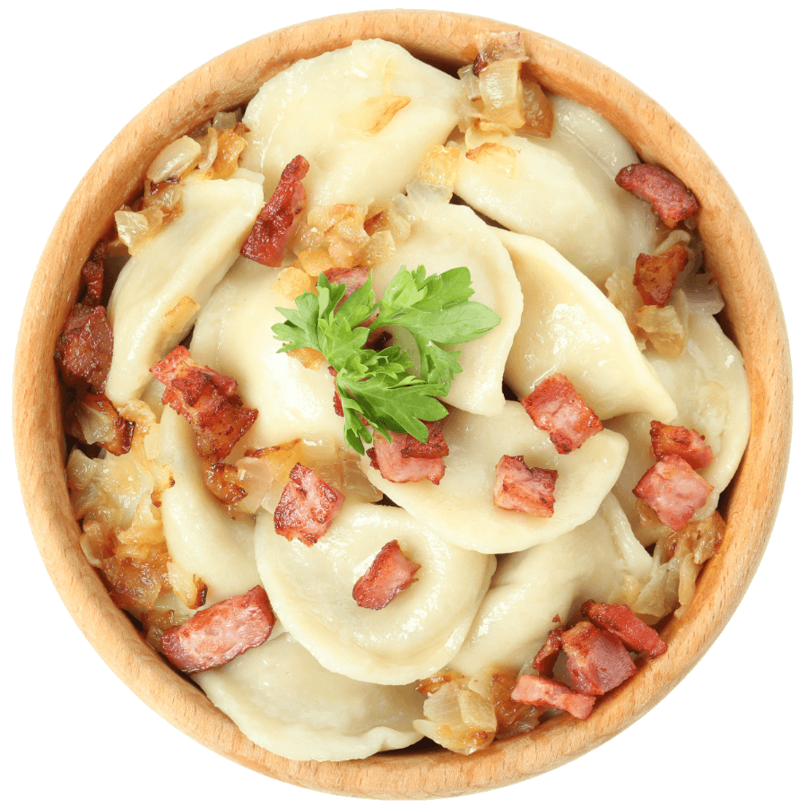 Miska świeżych pierogów